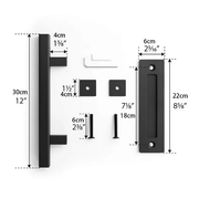 salelink.co.nz Unbranded 12'' Barn Door Handle Black 12 Inch Matte Black Barn Door Handle Interior Sliding