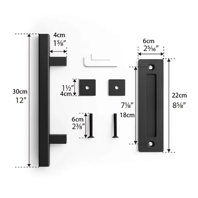 salelink.co.nz Unbranded 12'' Barn Door Handle Black 12 Inch Matte Black Barn Door Handle Interior Sliding