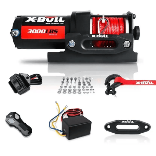X-BULL Electric Winch Boat 3000LBS 12V Synthetic Rope Wireless Remote ATV UTV – view 1