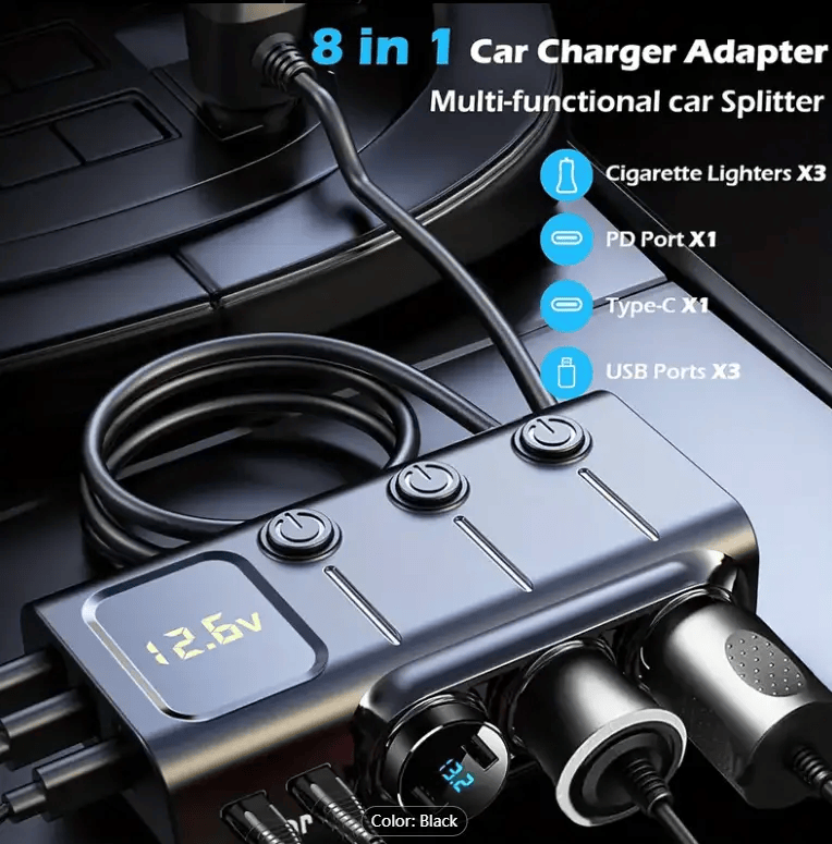 PD Fast Charging Car Lighter Adapter Splitter Cigarette Lighter Socket – view 3