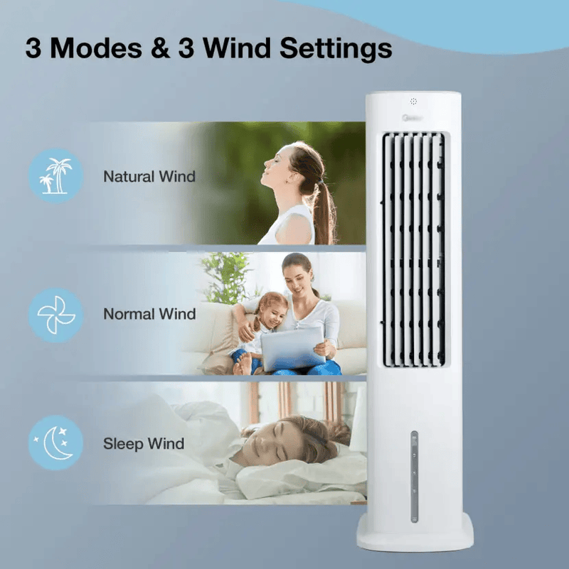 salelink.co.nz Midea Midea Tower Fan Cooler Remote Control 4.8L Water Tank Midea Tower Fan With 5L Water Tank Remote Control