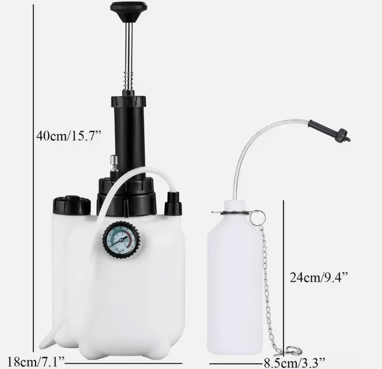 3L Manual Pressure Brake Clutch Bleeding System Tool Fluid Bleeder Kit hand pump – view 4