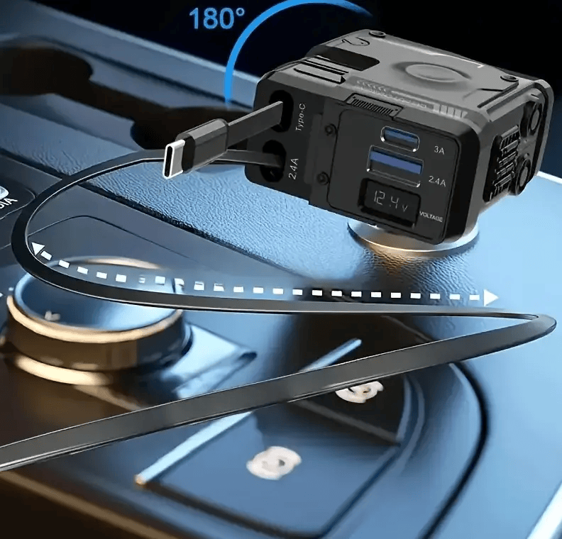 Cigarette Light Adapter Charger with Type C Cable – view 4