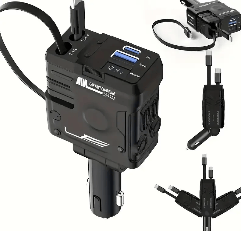 Cigarette Light Adapter Charger with Type C Cable – view 1