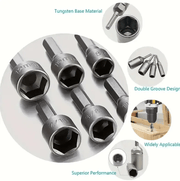 14Pcs 1/4 Inch Hex Shank Power Nut Driver Drill Bit Set Socket Wrench – view 4