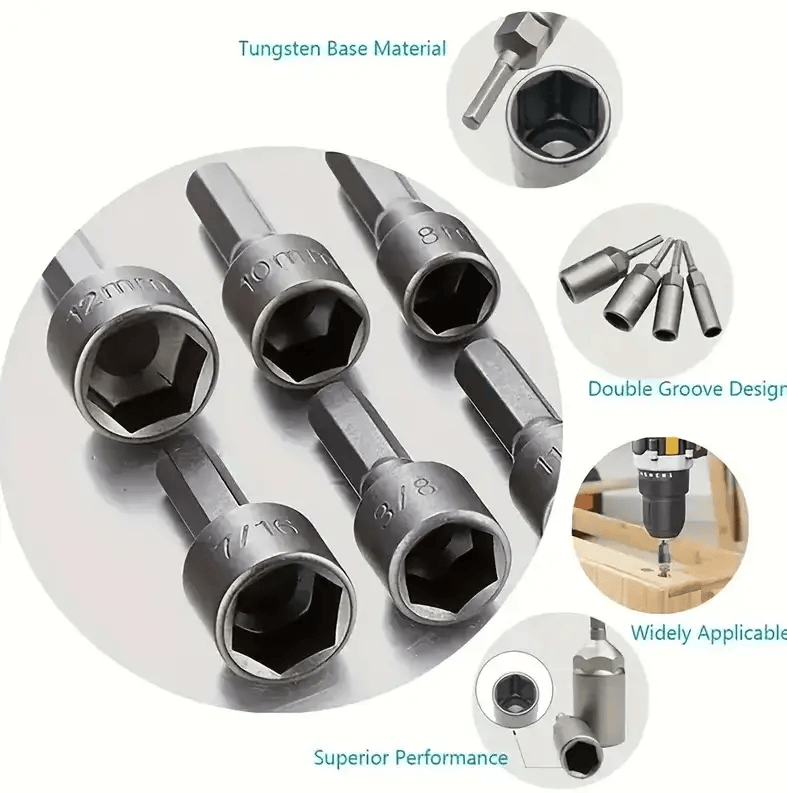 14Pcs 1/4 Inch Hex Shank Power Nut Driver Drill Bit Set Socket Wrench – view 4
