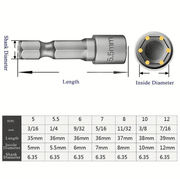 14Pcs 1/4 Inch Hex Shank Power Nut Driver Drill Bit Set Socket Wrench – view 6