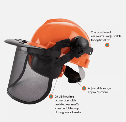 at Safety Helmet Face Shield With Visor Ear Muff for Chainsaw – view 2