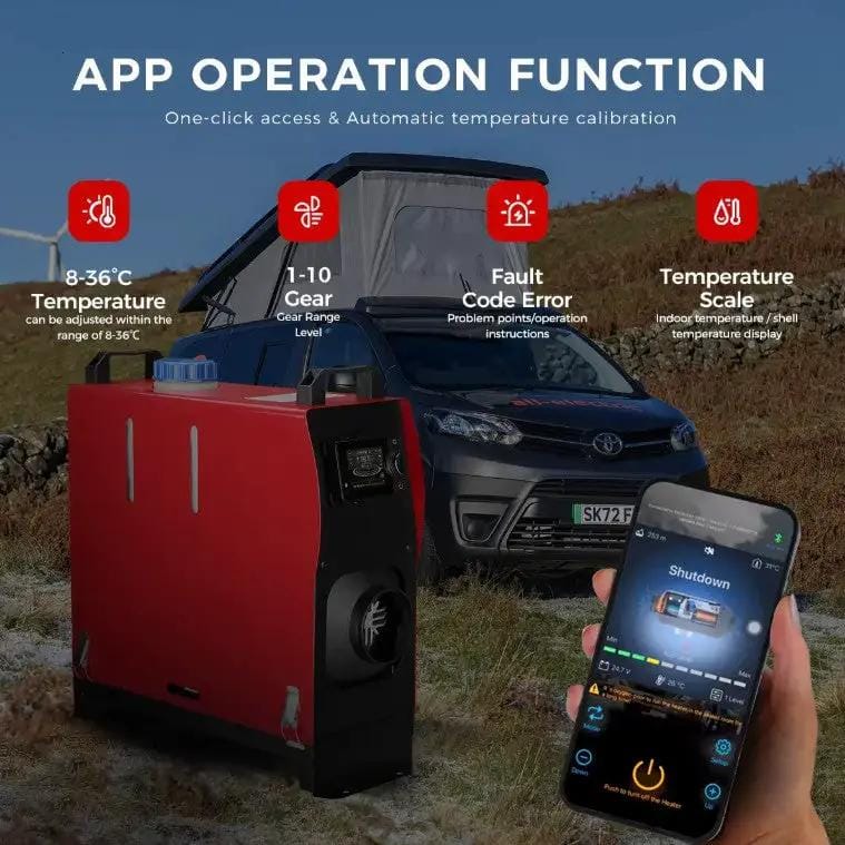 salelink.co.nz Unbranded Diesel Air Heater 12V 8KW Bluetooth App Diesel Air Heater 12V 8KW Bluetooth App | Action Outdoors NZ