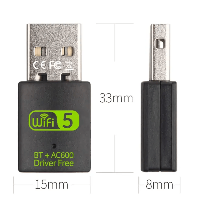 salelink.co.nz Unbranded 2 in 1 USB Bluetooth 5.0 WiFi Dongle Receiver Adapter 2 In 1 USB Bluetooth 5.0 WiFi Dongle AC600