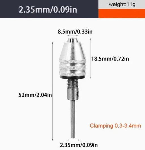 salelink.co.nz Unbranded Drill Chuck Adapter - Round 0.3-3.4mm Drill Chuck Adapter - Round 0.3-3.4mm | Action Outdoors NZ