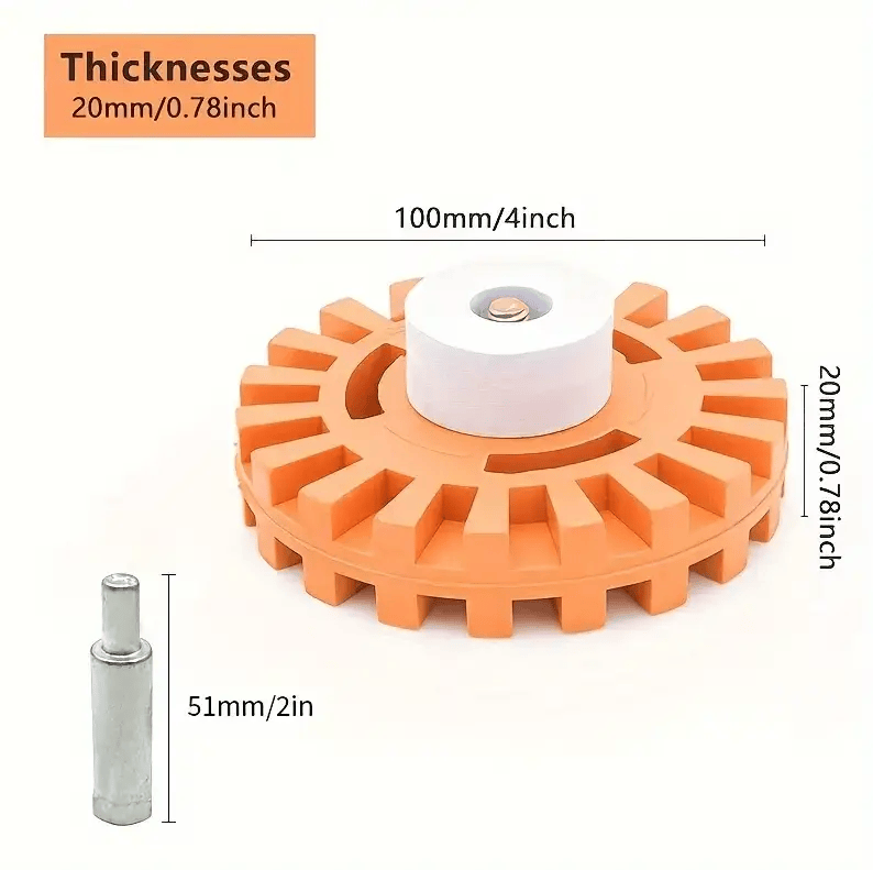 4inch Rubber Eraser Wheel Adhesive Remover Vinyl Decal Graphics Removal Tool – view 2