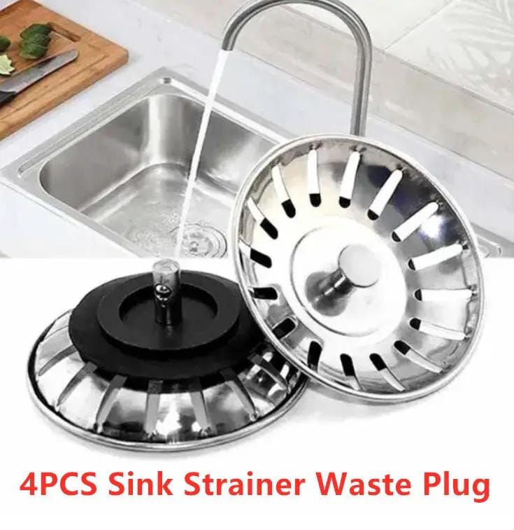 4 x Kitchen Waste Stainless Steel Sink Strainer Plug Drain Filter Basket Drainer – view 4