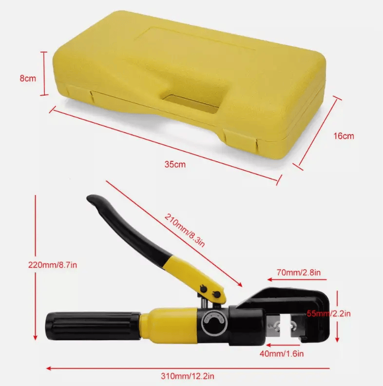 Hydraulic Crimping Tool 8 Ton Wire Force Terminal Crimper Cable 9 Dies 4-70mm – view 7
