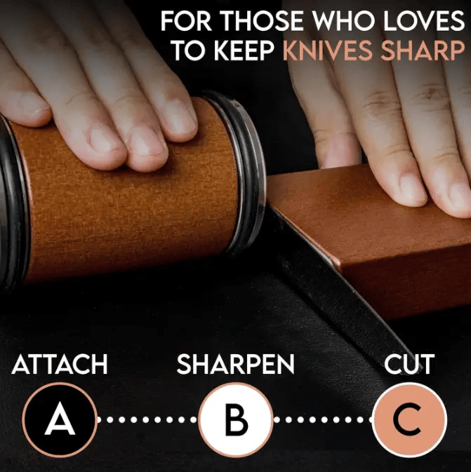 Knife Sharpener Sharpening Stone Rolling - Magnetic Wood (PR9115) – view 5
