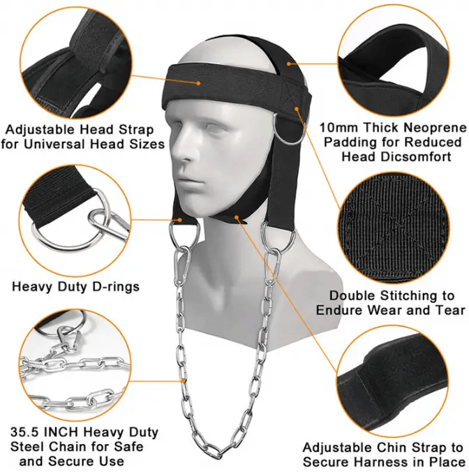 Head Neck Harness Weight Lifting Strength Exercise Strap – view 3