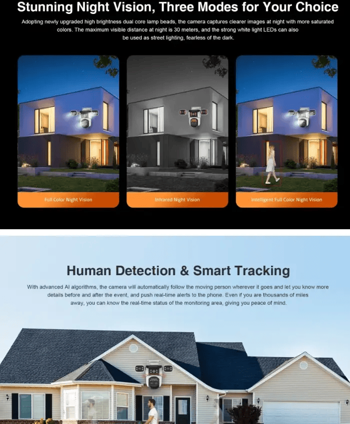 salelink.co.nz Unbranded Outdoor Security Camera Four Lens Outdoor Security Camera Four Lens | Action Outdoors NZ