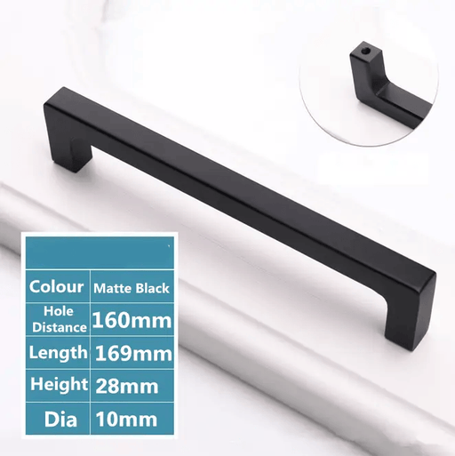 160mm Kitchen Cabinet Handle Drawer Black Cupboard Knob – view 2