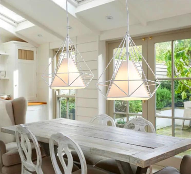 38CM Pendant Hanging Light Lampshade Metal Diamond White – view 4