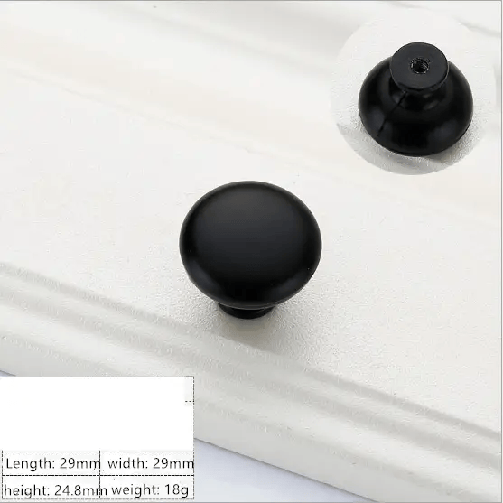 salelink.co.nz Unbranded Black Round Knob Handle Black Aluminum Round Cabinet Knob For Drawers