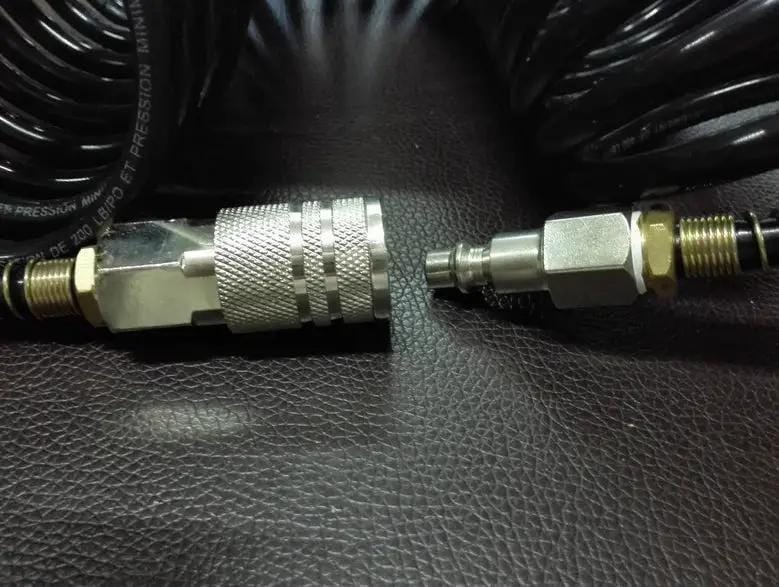 1/4" Air Hose Fitting Coil Pneumatic Compressor Quick Coupler US Type 200PSI – view 2