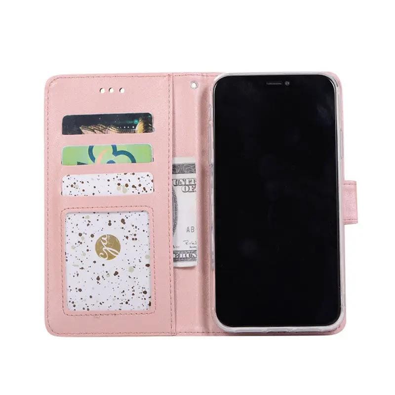 salelink.co.nz Unbranded iPhone 12/12 Pro 6.1'' Case Pink PU Leather Wallet Case For iPhone 12 And 12 Pro