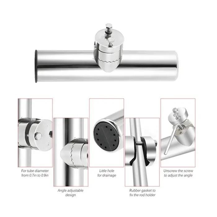 Rail Mount Rod Holder Clamp On Boat Fits Three Quarter Inch To One Inch Rails – view 2
