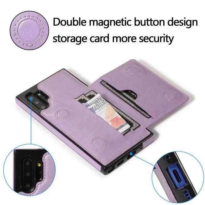 Samsung Note 10 Case Back Flip Wallet PU Leather Cover with Card Slots – view 4