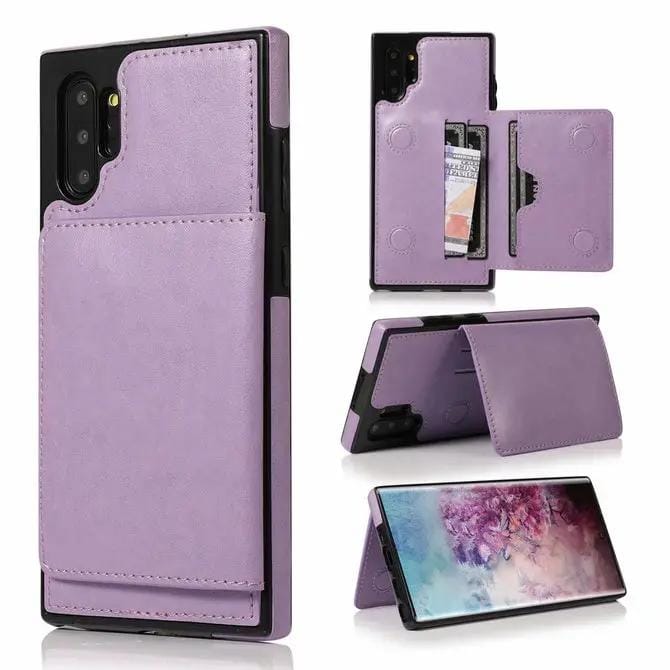Samsung Note 10 Case Back Flip Wallet PU Leather Cover with Card Slots – view 1