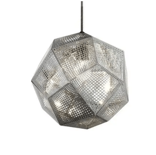 Metal Pendant Light Geometric Silver Lamp Shade Hanging – view 1