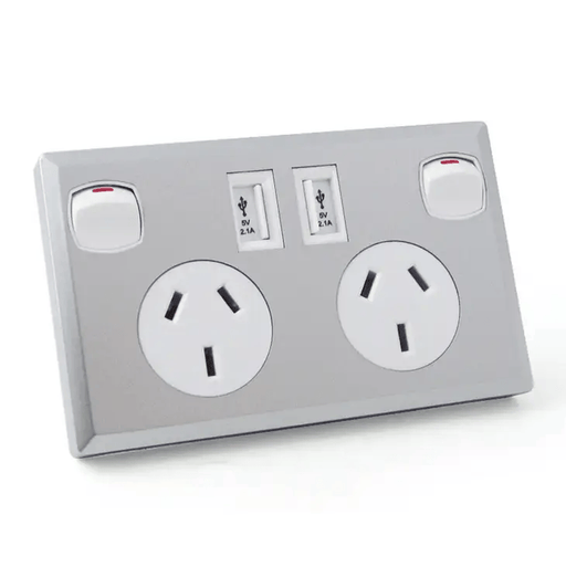 salelink.co.nz Unbranded Dual USB 5V 2.1A Wall Power Outlet With SAA Approval Salelink SAA Approved Dual USB 5V Wall Outlet