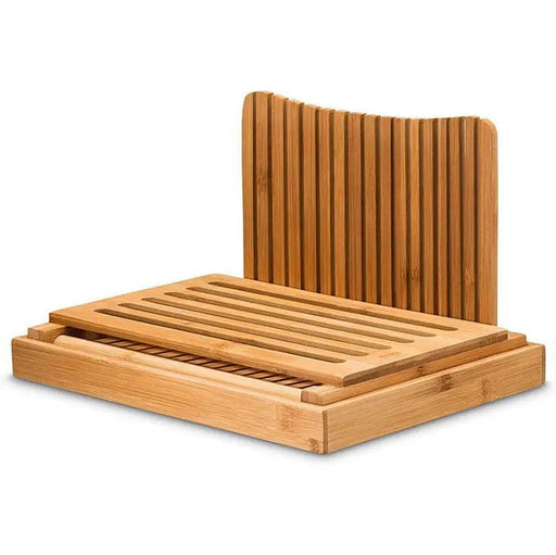 salelink.co.nz Unbranded Bamboo Bread Slicer Loaf Cutting Board Bamboo Bread Slicer Cutting Board With Crumb Tray