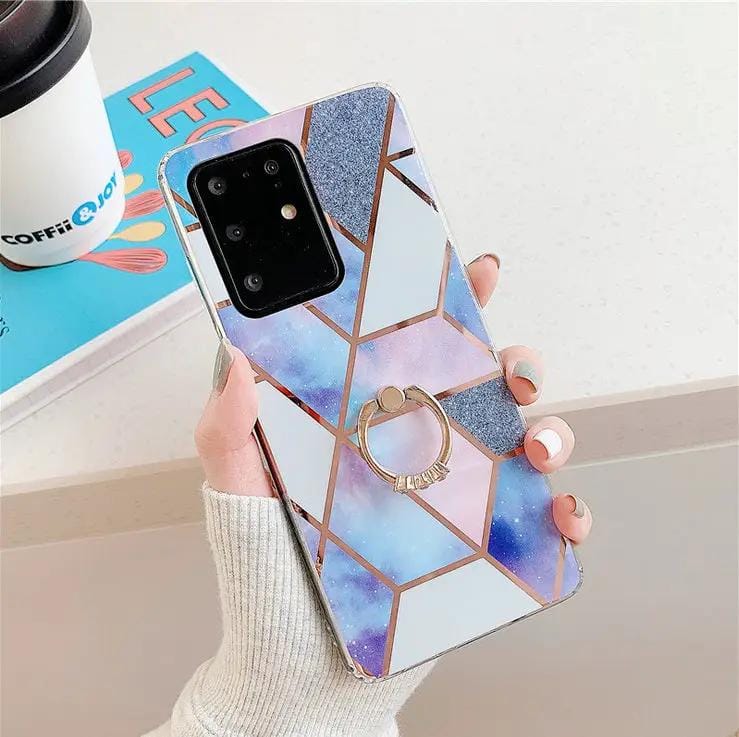 Samsung S20 Plus Marble Geometric TPU Case With Ring Holder – view 3