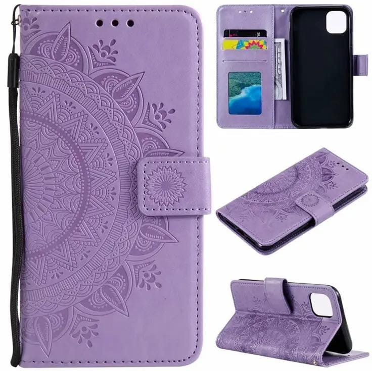 salelink.co.nz Unbranded iPhone 13 Pro Max Case Purple Mandala Wallet Case For iPhone 13 Pro Max
