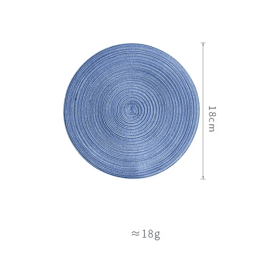 salelink.co.nz Unbranded 18cm Pack of 4 Coaster Placemats Blue 18cm Woven Coaster Placemats Pack Of 4