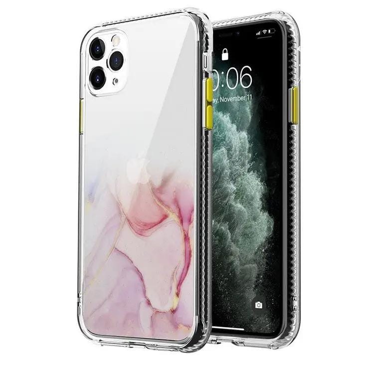 salelink.co.nz Unbranded iPhone 12/12 PRO 6.1'' Case Watercolour Marble Pink Clear Case For iPhone 12 Pro