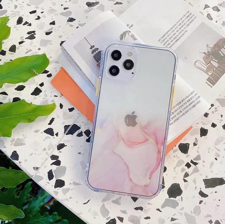 salelink.co.nz Unbranded iPhone 12/12 PRO 6.1'' Case Watercolour Marble Pink Clear Case For iPhone 12 Pro