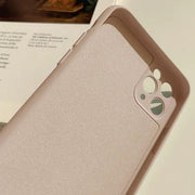 iPhone 13 Case Clear Liquid Silicone Pink Flower Phone Holder – view 3