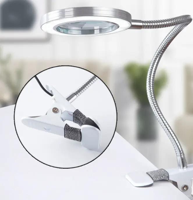 salelink.co.nz Unbranded 8X Magnifying Lamp Desk Table Magnifier Light 8X Magnifying Ring Light Desk Lamp With Clip 10W LED