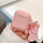 salelink.co.nz Unbranded Airpods 1/2 Case Pink AirPods Case TPU Cover With Strap Charm Keychain
