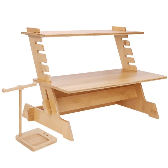 Stand Up Desk Bamboo Adjustable Workstation for PC Laptop – view 4