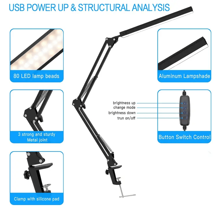 salelink.co.nz Unbranded Desk Lamp 10 Brightness LED Desk Light Desk Lamp 10 Brightness LED Desk Light | Action Outdoors NZ