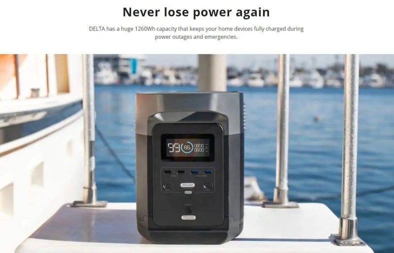 salelink.co.nz Unbranded EcoFlow DELTA Portable Power Station EcoFlow DELTA Portable Power Station | Action Outdoors NZ