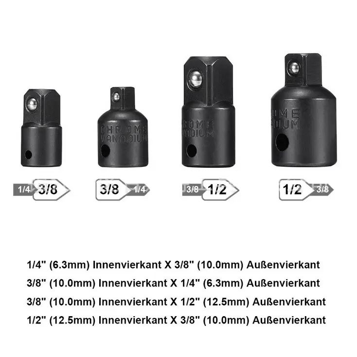 12Pc Drill Socket Adapter Set Impact Nut Driver Hex Extension Bit 1/4" 3/8" 1/2" – view 3