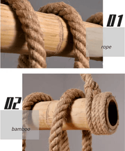 salelink.co.nz Unbranded Bamboo Rope Hanging Pendant Light 3 Heads Natural Bamboo Rope Pendant Light Three Heads E27