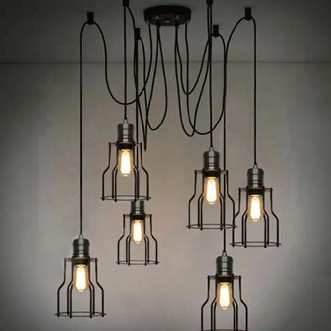 Six Head Spider Cage Ceiling Pendant Light E27 Bulb Not Included – view 2