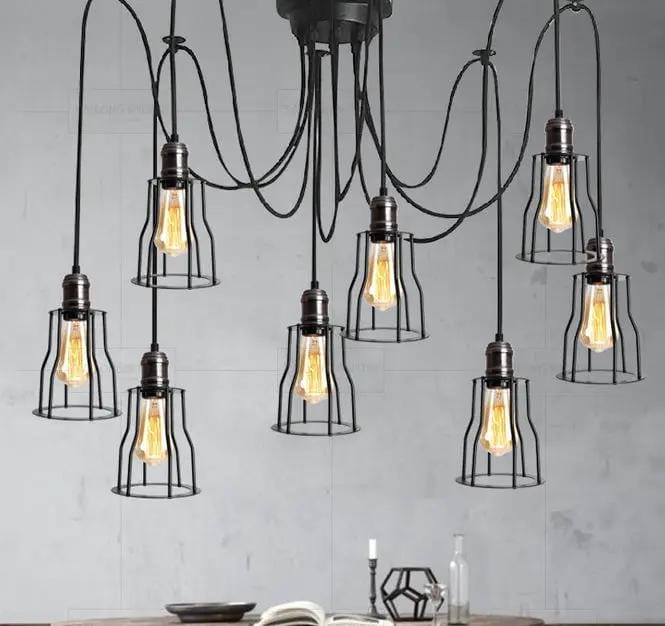 salelink.co.nz Unbranded 8 Heads Cage Hanging Lamp Pendant Light 8 Heads Cage Hanging Lamp Pendant Light | Action Outdoors NZ
