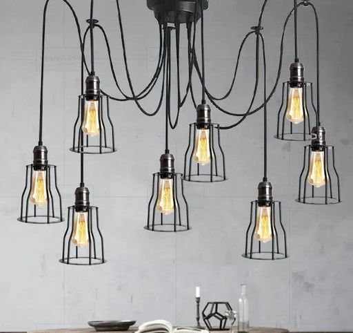 salelink.co.nz Unbranded 8 Heads Cage Hanging Lamp Pendant Light 8 Heads Cage Hanging Lamp Pendant Light | Action Outdoors NZ