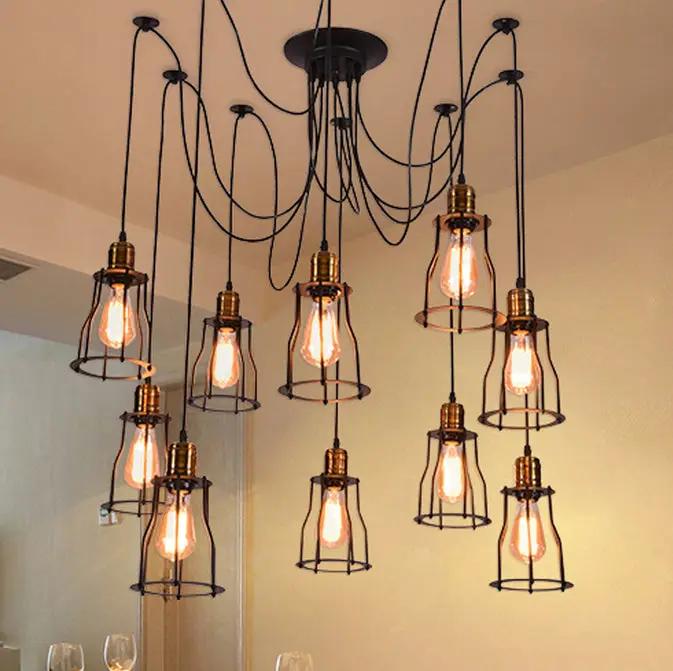 salelink.co.nz Unbranded Ceiling Cage Pendant Lamp Light 10 Heads Industrial Ceiling Cage Pendant Light 10 Heads E27