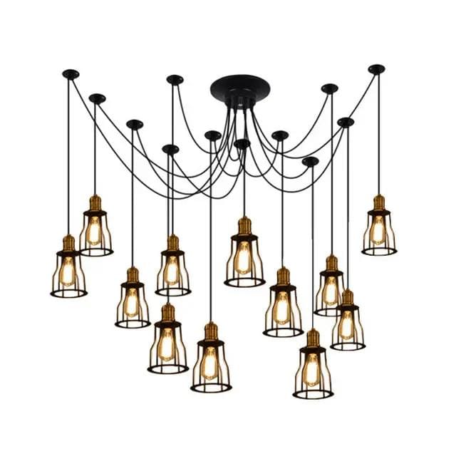 12 Heads Ceiling Lamp Vintage Industrial Cage Light – view 1